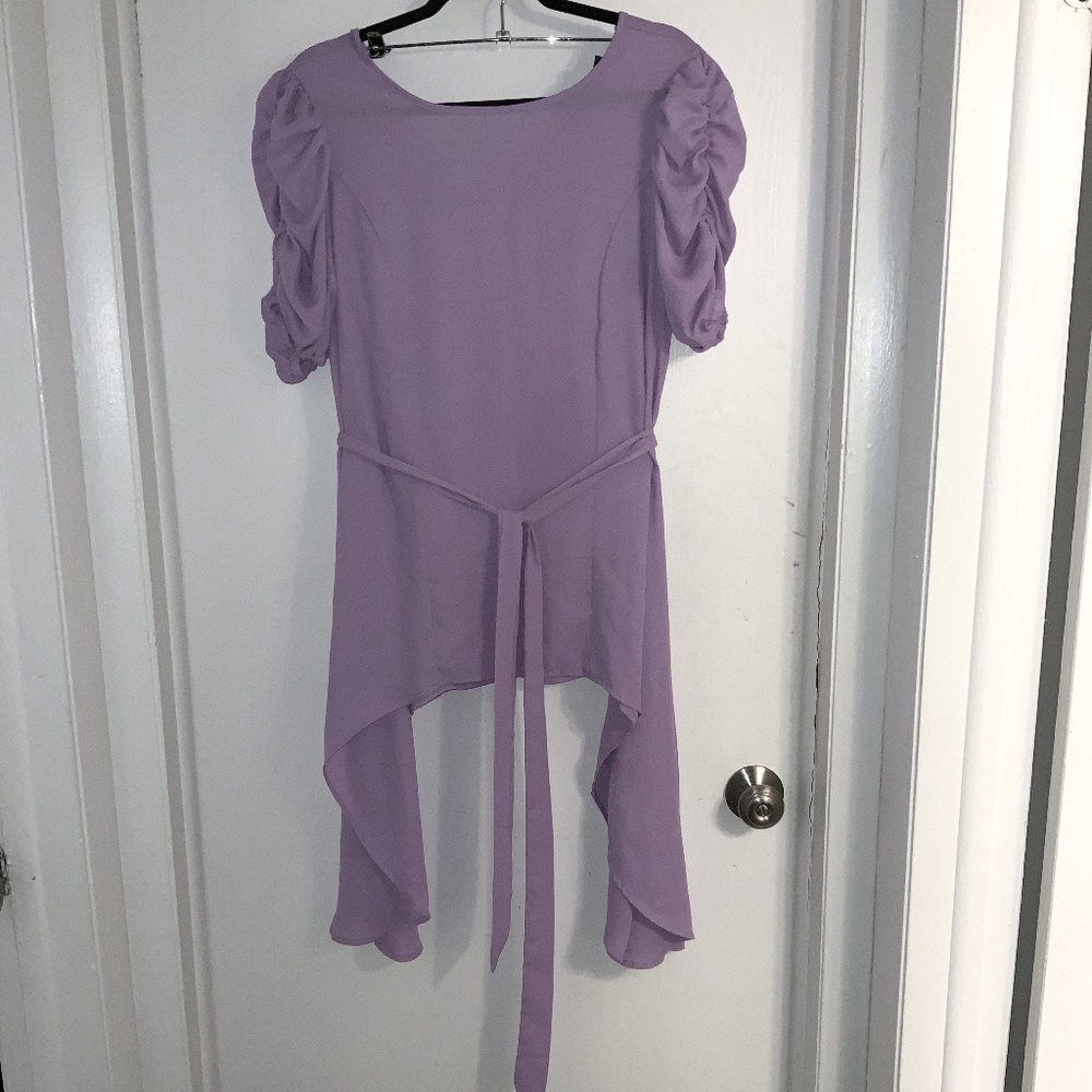 NY&Co Semi-Sheer shark bite blouse